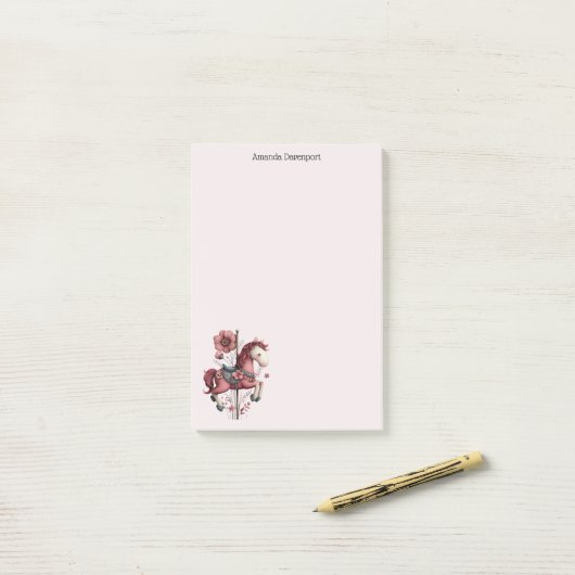 Whimsical Carousel Horse Image ポストイット (デスク上)