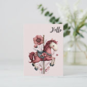 Whimsical Carousel Horse Image ポストカード (スタンド正面)