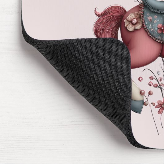 Whimsical Carousel Horse Image マウスパッド (コーナー)