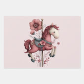 Whimsical Carousel Horse Image ラッピングペーパーシート (正面3)