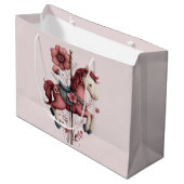 Whimsical Carousel Horse Image ラージペーパーバッグ (正面アングル)