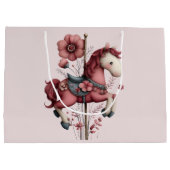 Whimsical Carousel Horse Image ラージペーパーバッグ (裏面)