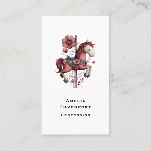 Whimsical Carousel Horse Image 名刺 (正面)