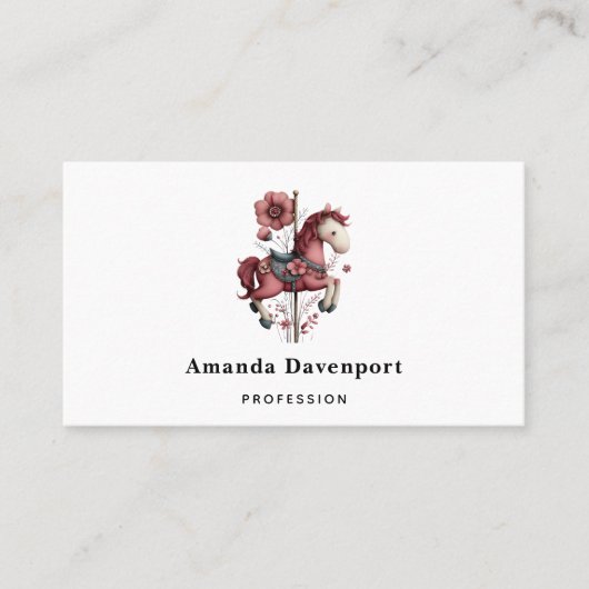 Whimsical Carousel Horse Image 名刺 (正面)