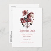 Whimsical Carousel Horse Image 案内ポストカード (正面/裏面)