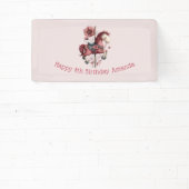 Whimsical Carousel Horse Image Birthday 横断幕 (インサイチュ)