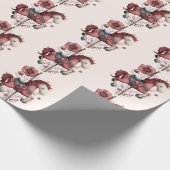  Whimsical Carousel Horse Image Pattern ラッピングペーパー (角)