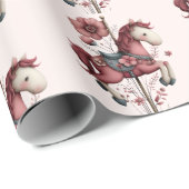  Whimsical Carousel Horse Image Pattern ラッピングペーパー (ロールコーナー)
