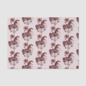 Whimsical Carousel Horse Image Pattern 薄葉紙 (正面)