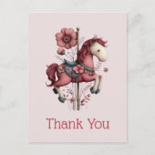 Whimsical Carousel Horse Image Thank You ポストカード (正面)