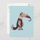 Whimsical Cartoon Anteater Art ポストカード (正面/裏面)