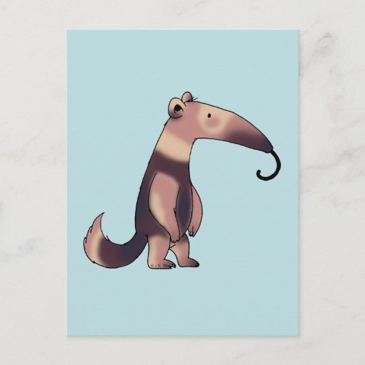 Whimsical Cartoon Anteater Art ポストカード (正面)