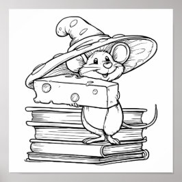 Whimsical Cartoon Art: Mirthful Mouse Character ポスター