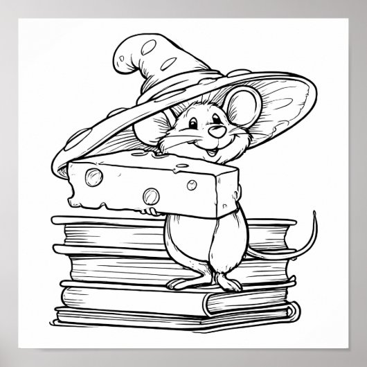 Whimsical Cartoon Art: Mirthful Mouse Character ポスター (正面)