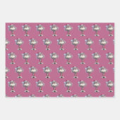 whimsical cartoon Christmas Cats ラッピングペーパーシート (正面2)