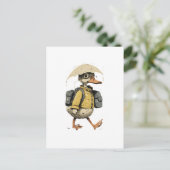 Whimsical Cartoon Duck Postcard ポストカード (スタンド正面)