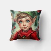Whimsical Cartoon Elf | Christmas クッション (裏面)