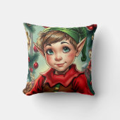 Whimsical Cartoon Elf | Christmas クッション (正面)