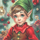 Whimsical Cartoon Elf | Christmas シール (正面)