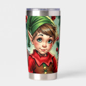 Whimsical Cartoon Elf | Christmas 保温保冷タンブラー (背面)