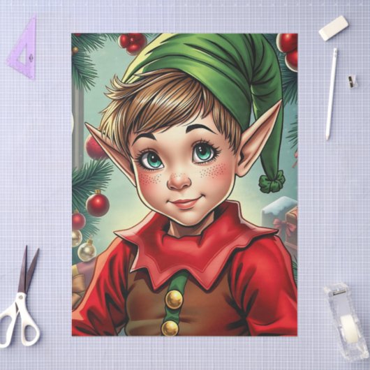Whimsical Cartoon Elf | Christmas 薄葉紙 (クラフト)