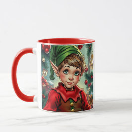Whimsical Cartoon Elf | Christmas Personalized マグカップ