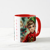 Whimsical Cartoon Elf | Christmas Personalized マグカップ (正面右)