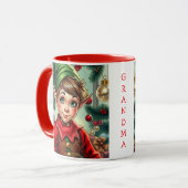 Whimsical Cartoon Elf | Christmas Personalized マグカップ (正面左)