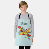 Whimsical Cartoon Firefighter Plane  エプロン (着用した状態)