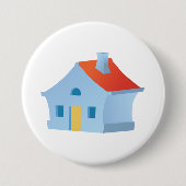Whimsical Cartoon House Colorful Playful Home 缶バッジ (正面)