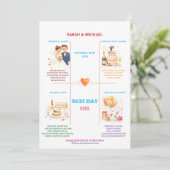Whimsical Cartoon Icons Wedding Timeline Program プログラム (スタンド正面)