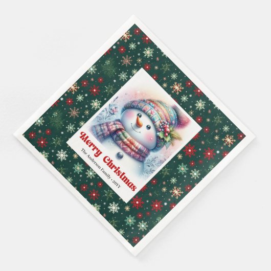 Whimsical cartoon snowman with snowflakes kids  (コーナー)