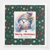Whimsical cartoon snowman with snowflakes kids  (正面)