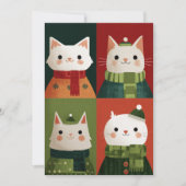 Whimsical Cartoon Xmas Cute Cats Meowy Christmas  シーズンカード (正面)