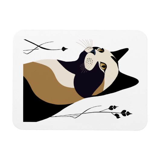 Whimsical Cat マグネット (横)