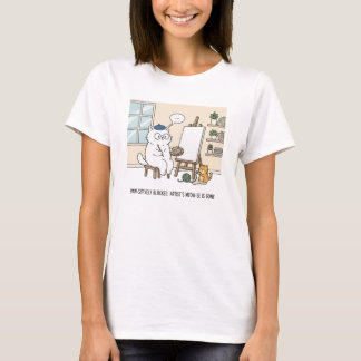 Whimsical Cat Artist Muse Creative Studio Humorous Tシャツ