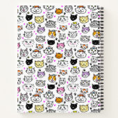 Whimsical Cat Faces Pattern ノートブック (裏面)