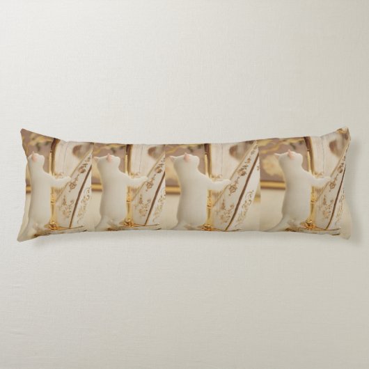 Whimsical Cat Harpist Body Pillow ボディピロー (正面)