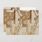 Whimsical Cat Harpist – Postcard ポストカード (正面/裏面)