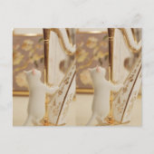 Whimsical Cat Harpist – Postcard ポストカード (正面)
