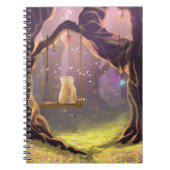 Whimsical Cat on a Swing Notebook ノートブック (正面)