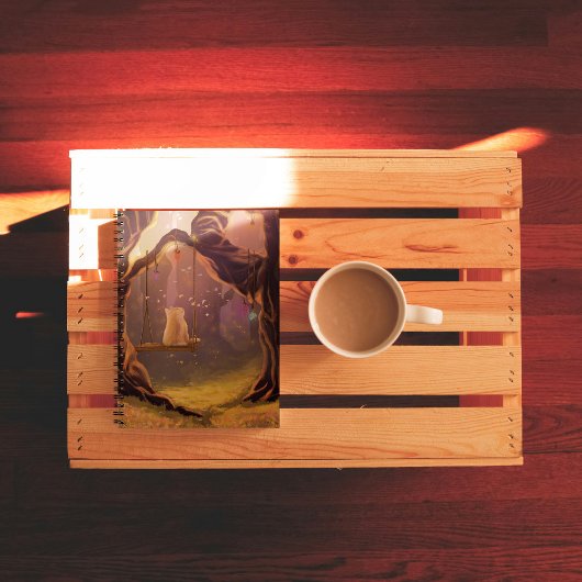 Whimsical Cat on a Swing Notebook ノートブック