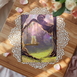 Whimsical Cat on a Swing Notebook ノートブック