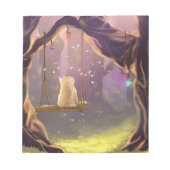 Whimsical Cat on a Swing Notepad ノートパッド (正面)