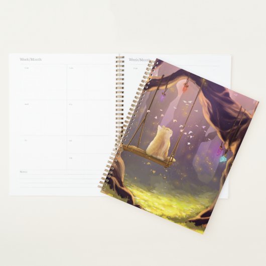 Whimsical Cat on a Swing Planner プランナー手帳 (ディスプレー)