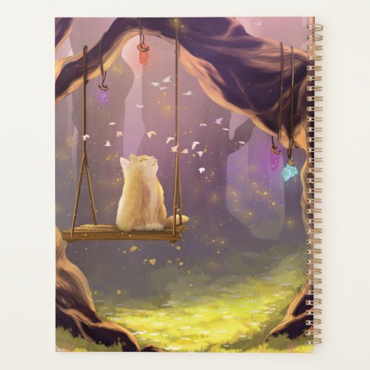 Whimsical Cat on a Swing Planner プランナー手帳 (裏面)