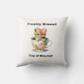 Whimsical Cat Throw Pillow クッション (裏面)