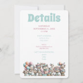 Whimsical Cat Watercolor Birthday Invitation 招待状 (裏面)