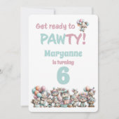 Whimsical Cat Watercolor Birthday Invitation 招待状 (正面)