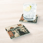 Whimsical Cats ガラスコースター (アングル)